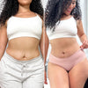 Comparación antes y después en abdomen de mujer tras usar Vibro Sculpt para reducción y firmeza