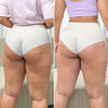 Comparativa de glúteos antes y después del uso de Vibro Sculpt mostrando firmeza y tonificación